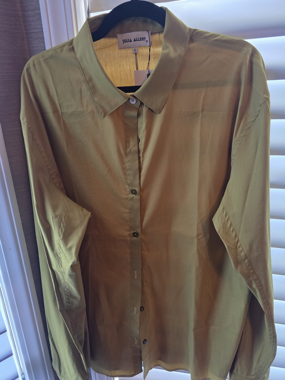 Julia Allert Olive Green Button-Up Shirt